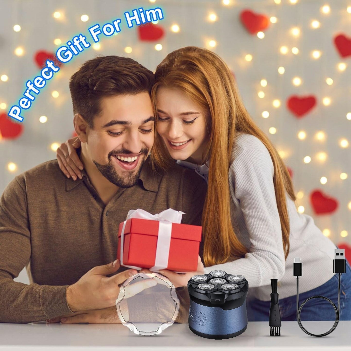 Rechargeable Cordless Electric Shaver Rotary Hair Remover for Full Body