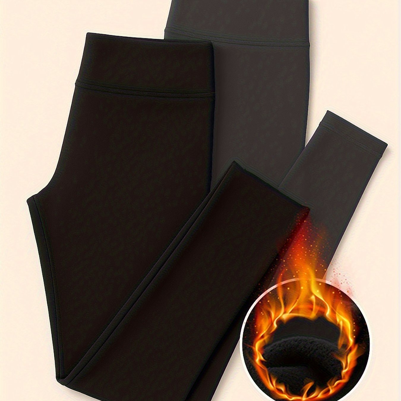 REFEEEL Women's Fleece-Lined Shaping Leggings 2-Pack High Waist Compression Fit