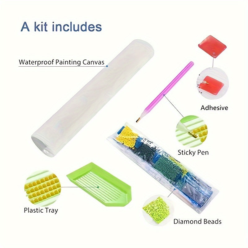 5DIY PremiumQualityDiamondArt Kit Round Mosaic Full Drill Frameless GiftIdeaForHomeDisplay