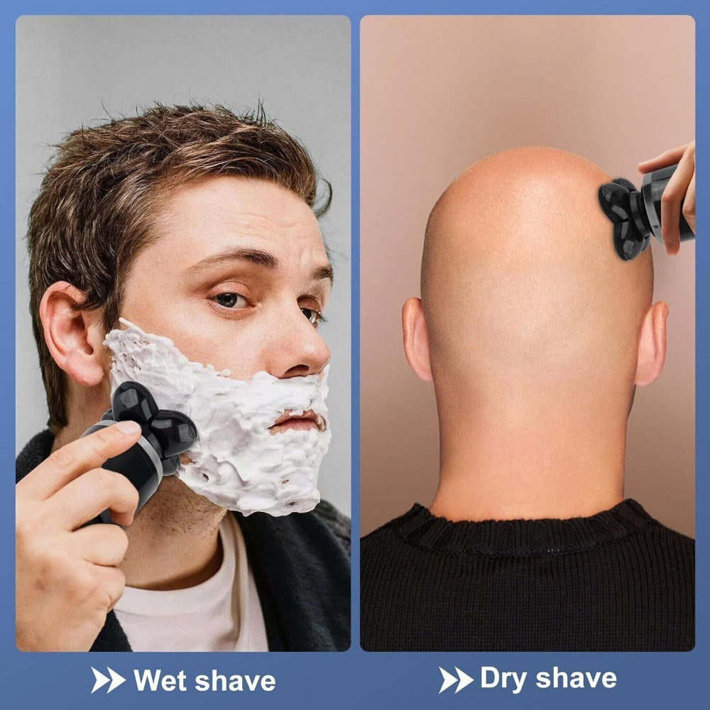 5D 5-in-1 Electric Shaver For Bald Men Featuring HypoallergenicRotaryShavingBlades