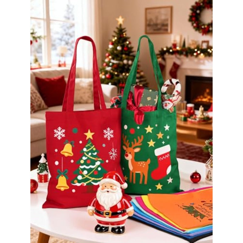 Lzerking 24 Pack Non Woven Tote Bags Reusable Craft Bags For Painting And DIY Projects