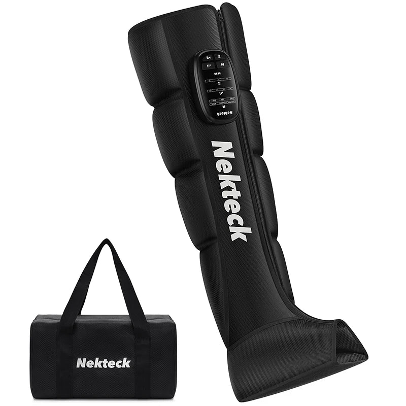 Nekteck Cordless Air Pressure Leg Massager With Four Chamber Foot Boots Kneading And Travel Storage Bag-A