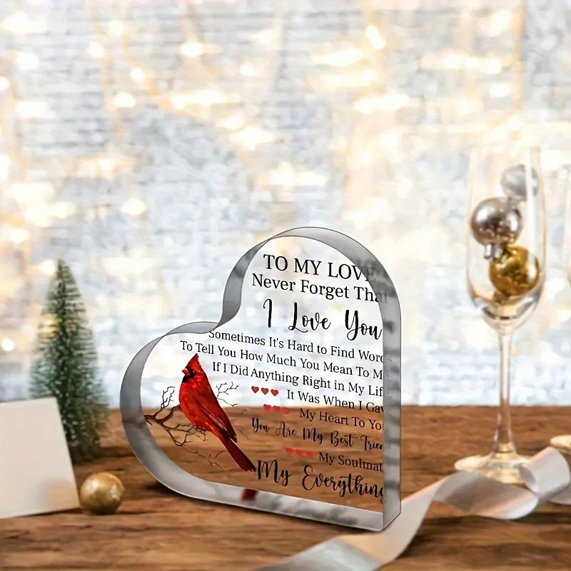 Romantic Keepsake Valentine Gift For My Love Made From Durable Plastic Perfect For Display-A