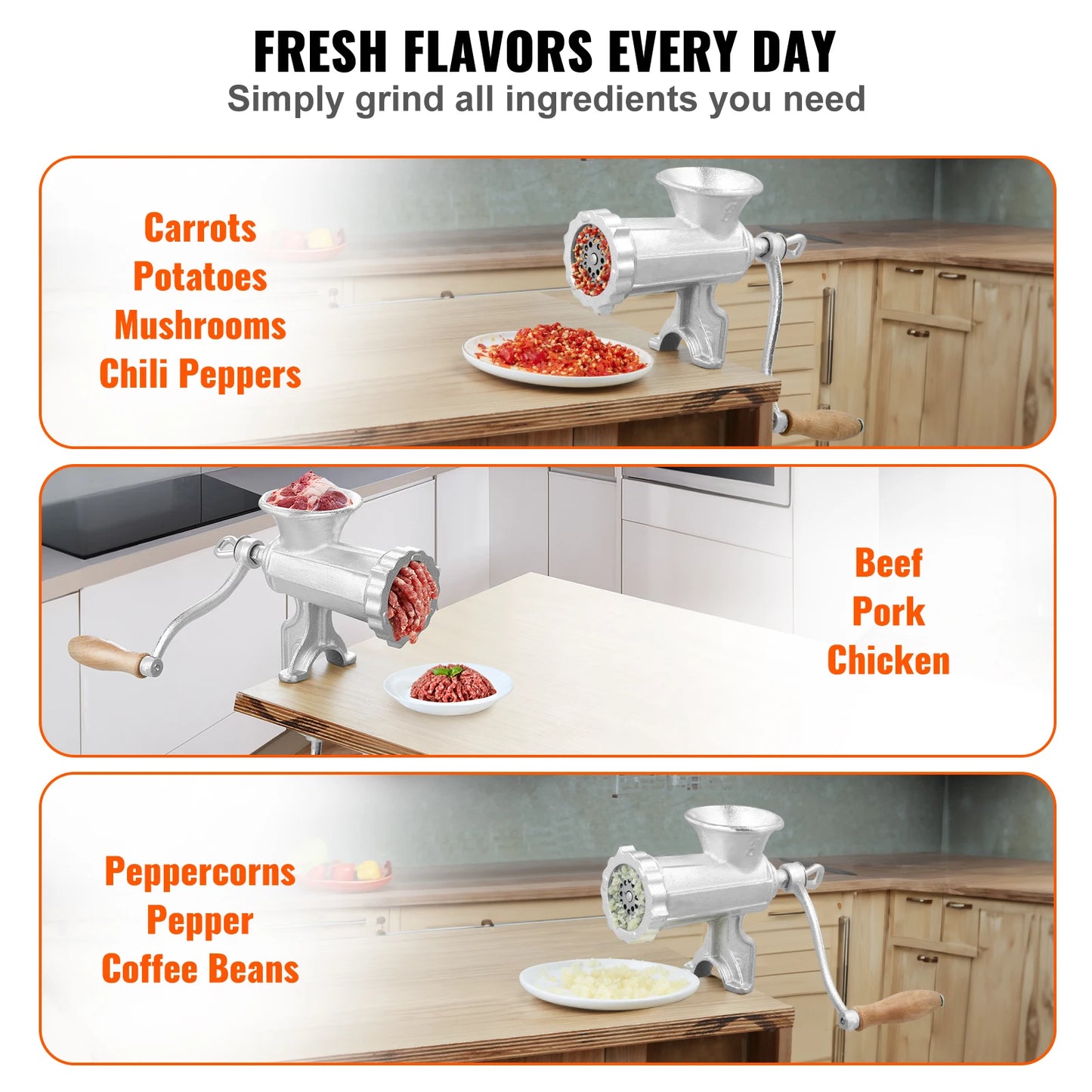 SucceBuy Manual Meat Grinder Heavy Duty Cast Iron Table Clamp Sausage Maker
