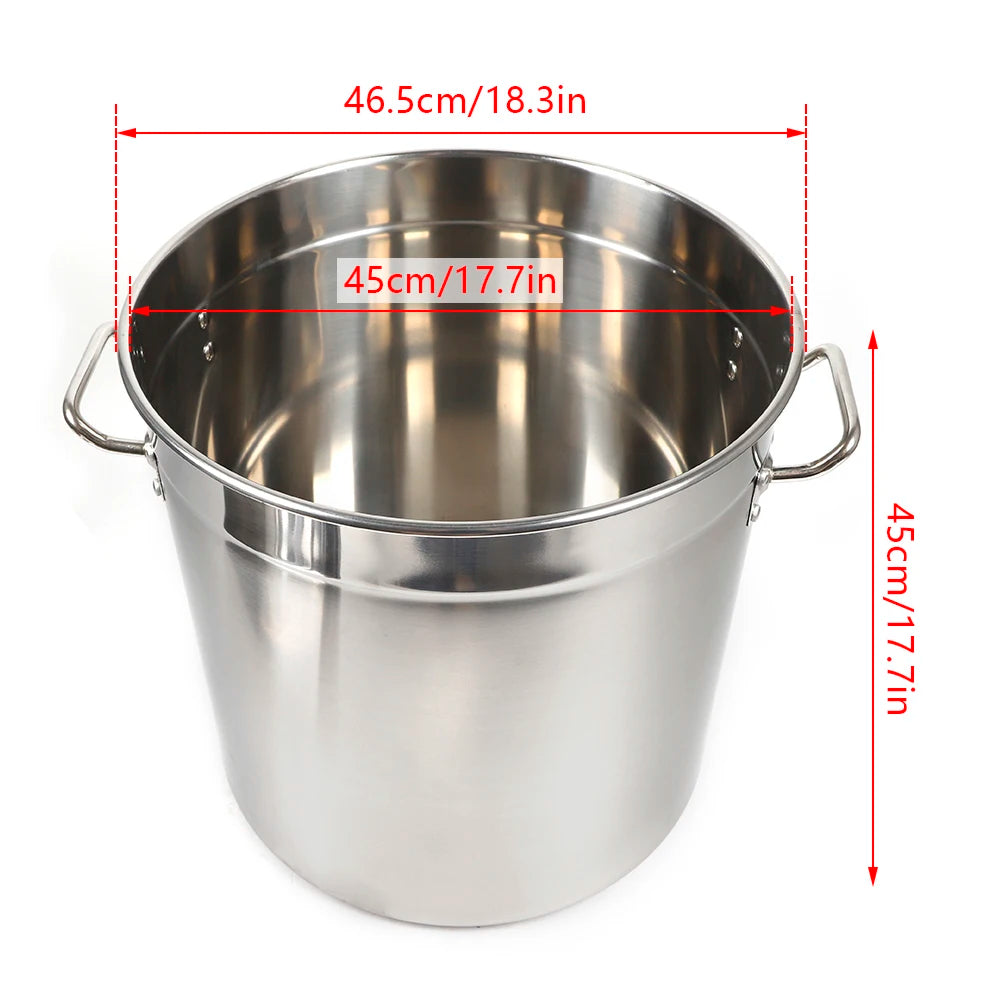 Stainless Steel Soup Pot With Lid And Handles Induction Compatible