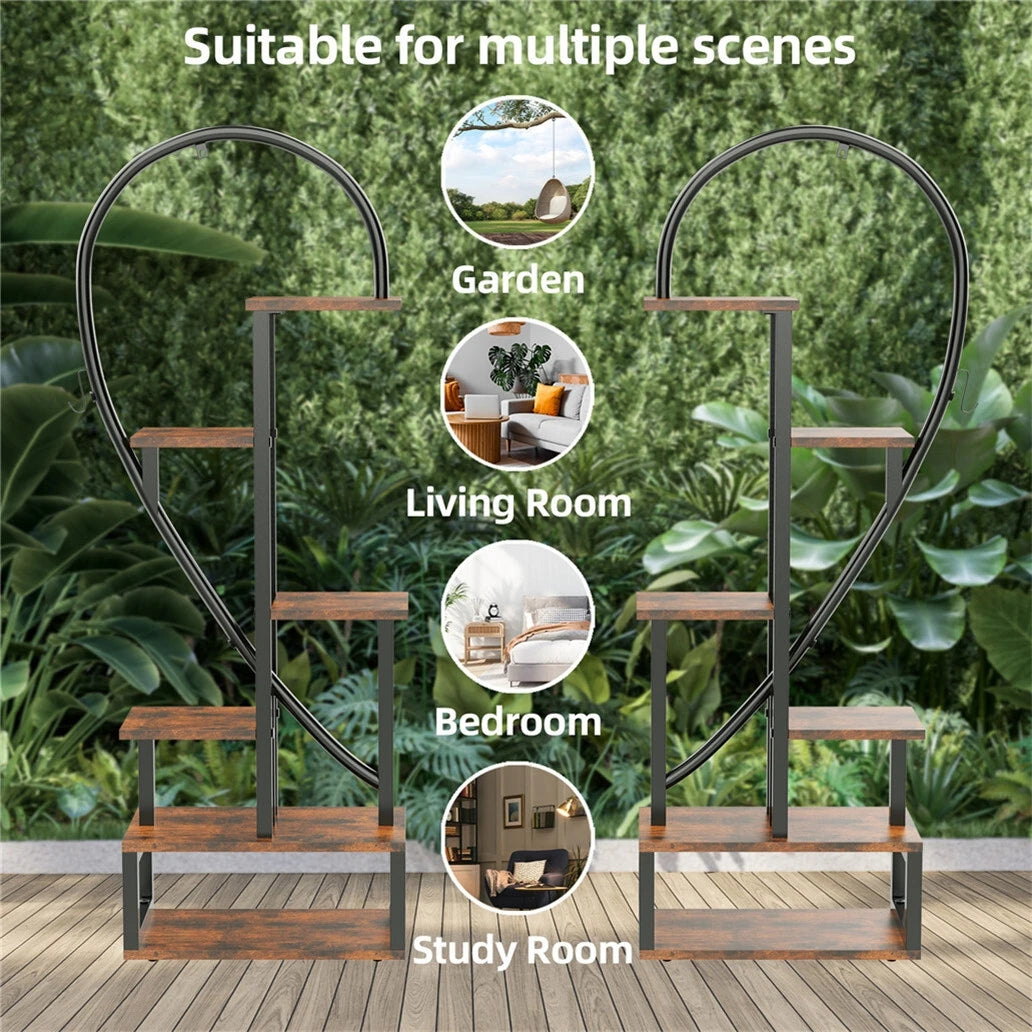 Wisfor Heart Shaped 6 Tier Plant Stand Display