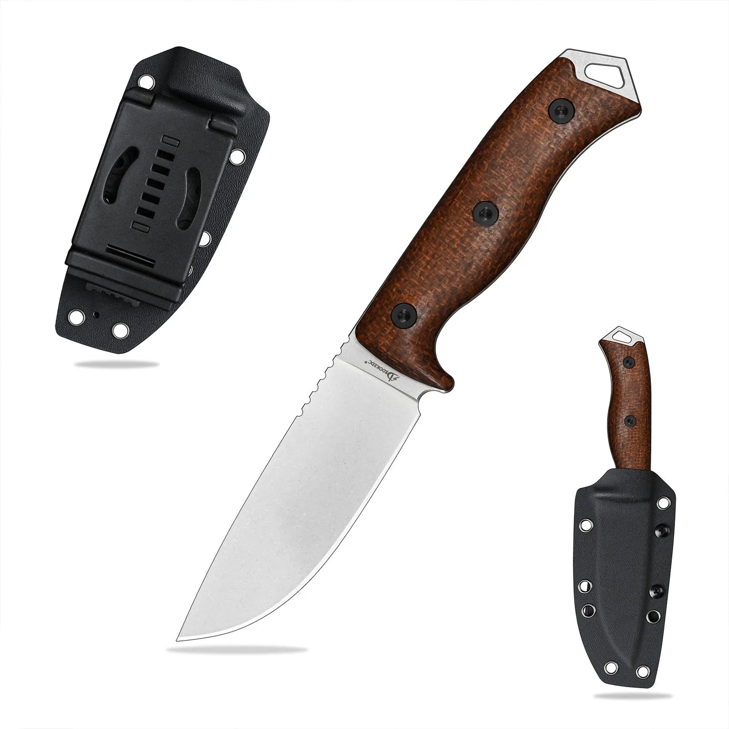 DC53 Steel EDC Utility Knife With Micarta Handle And Kydex Sheath For Everyday Carry And Precision Cutting Model A-A
