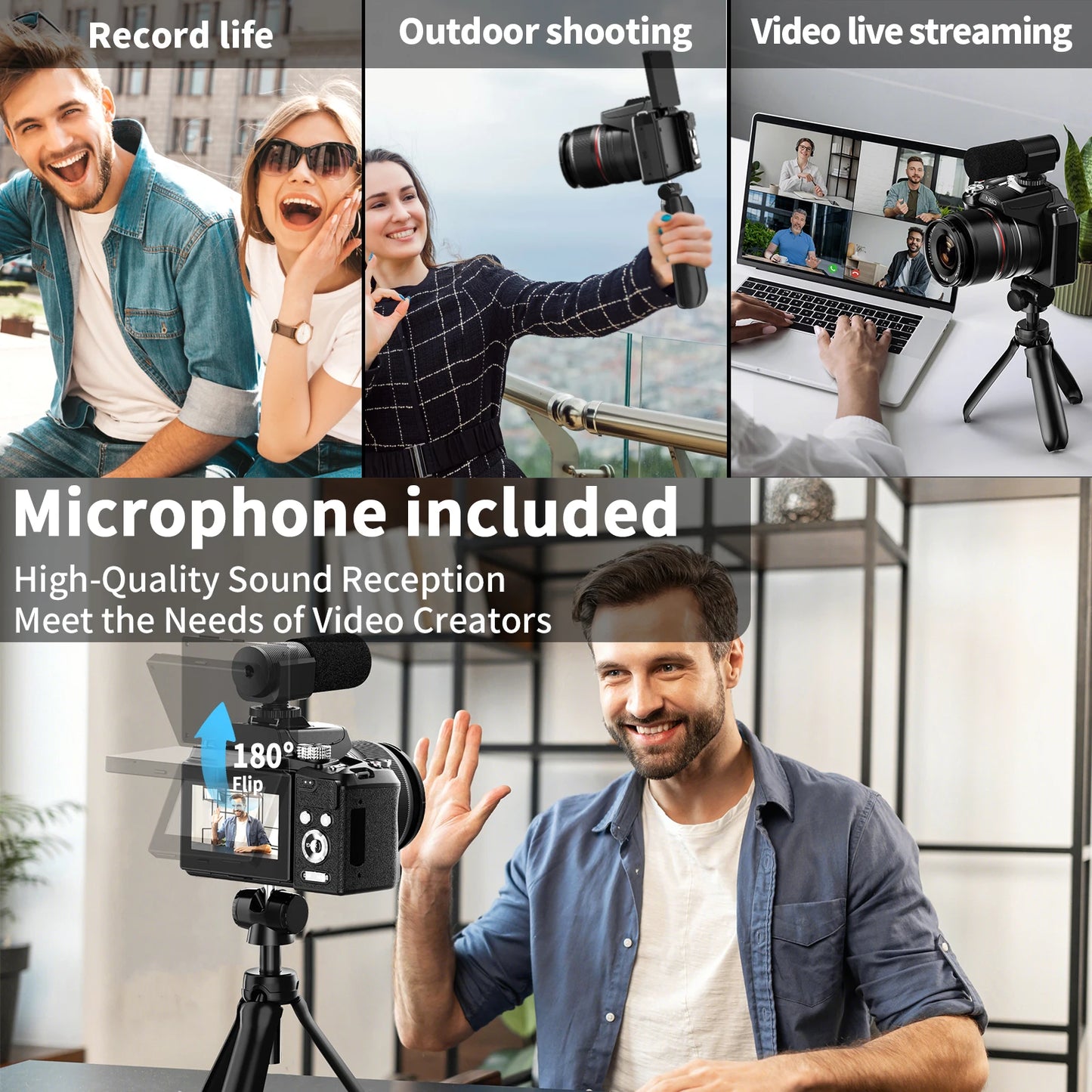 NBD S210 64MP Lens Style Camera With 16x Optical Zoom WiFi And 4K Video For Vloggers-A
