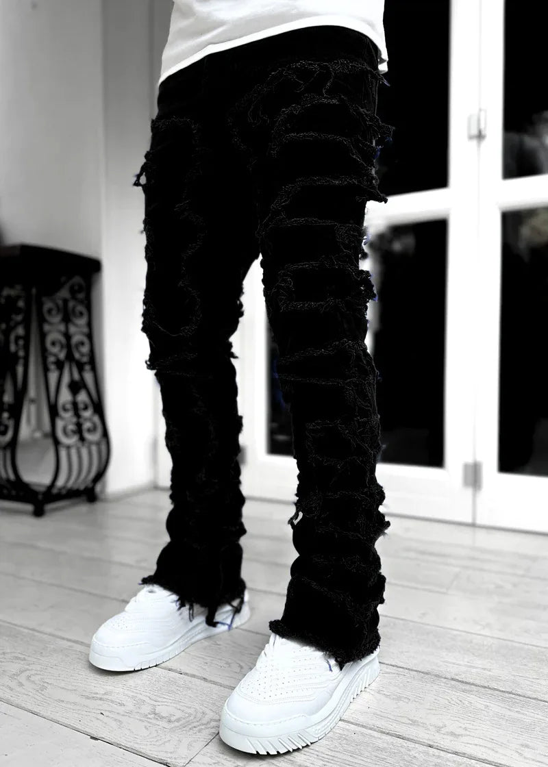 Ayrbao Denim Straight Leg Jeans For Men Comfort Fit Casual Everyday Wear Mid Rise Button Fly-A