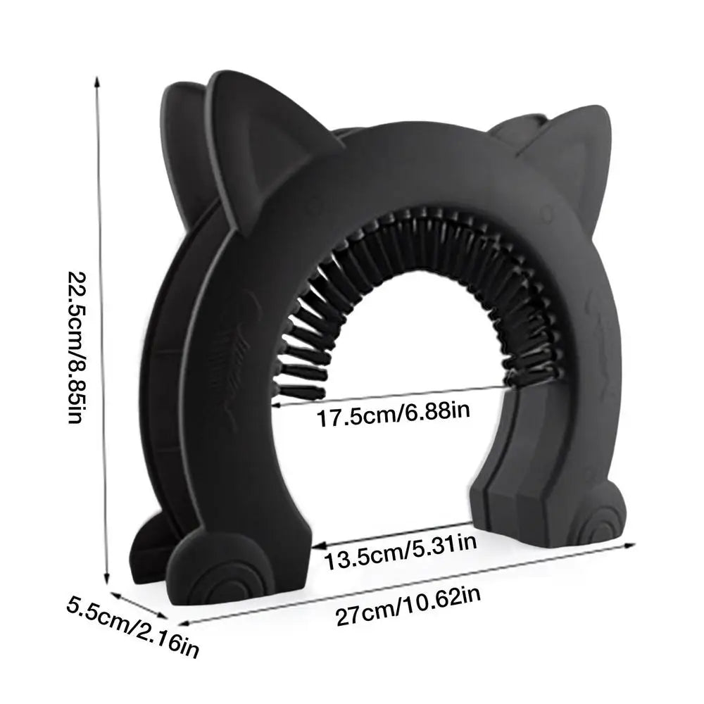 ABS Pet Door Gate With Brush For Cat And Dog Training Auto Self Closing Weather Resistant Pet Barrier-A