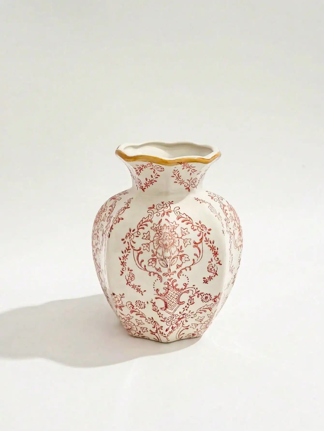 Porcelain Vase Chinese Retro Floral Decor For Living Room Multicolor Glaze Elegant Vintage Accent-A