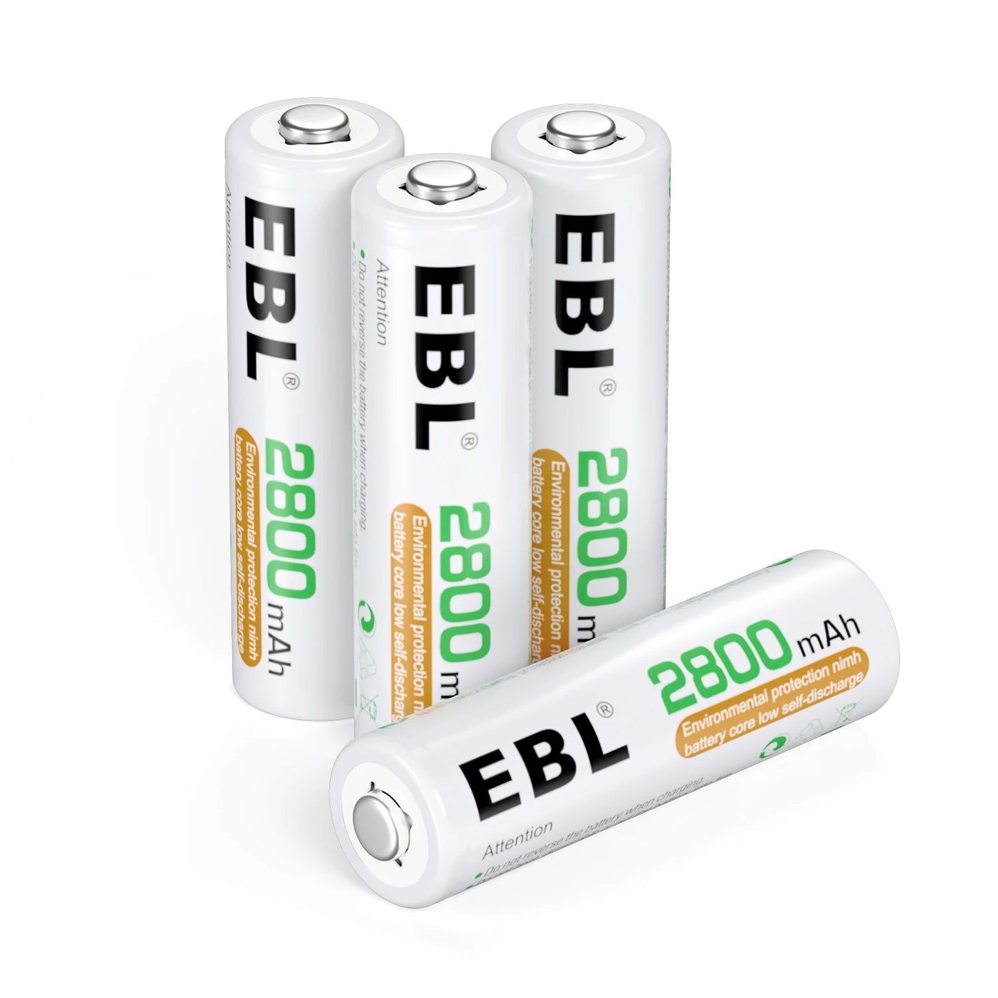 EBL AA NiMH Rechargeable Batteries 1.2V 2800mAh High Drain For Digital Cameras And Gadgets-A