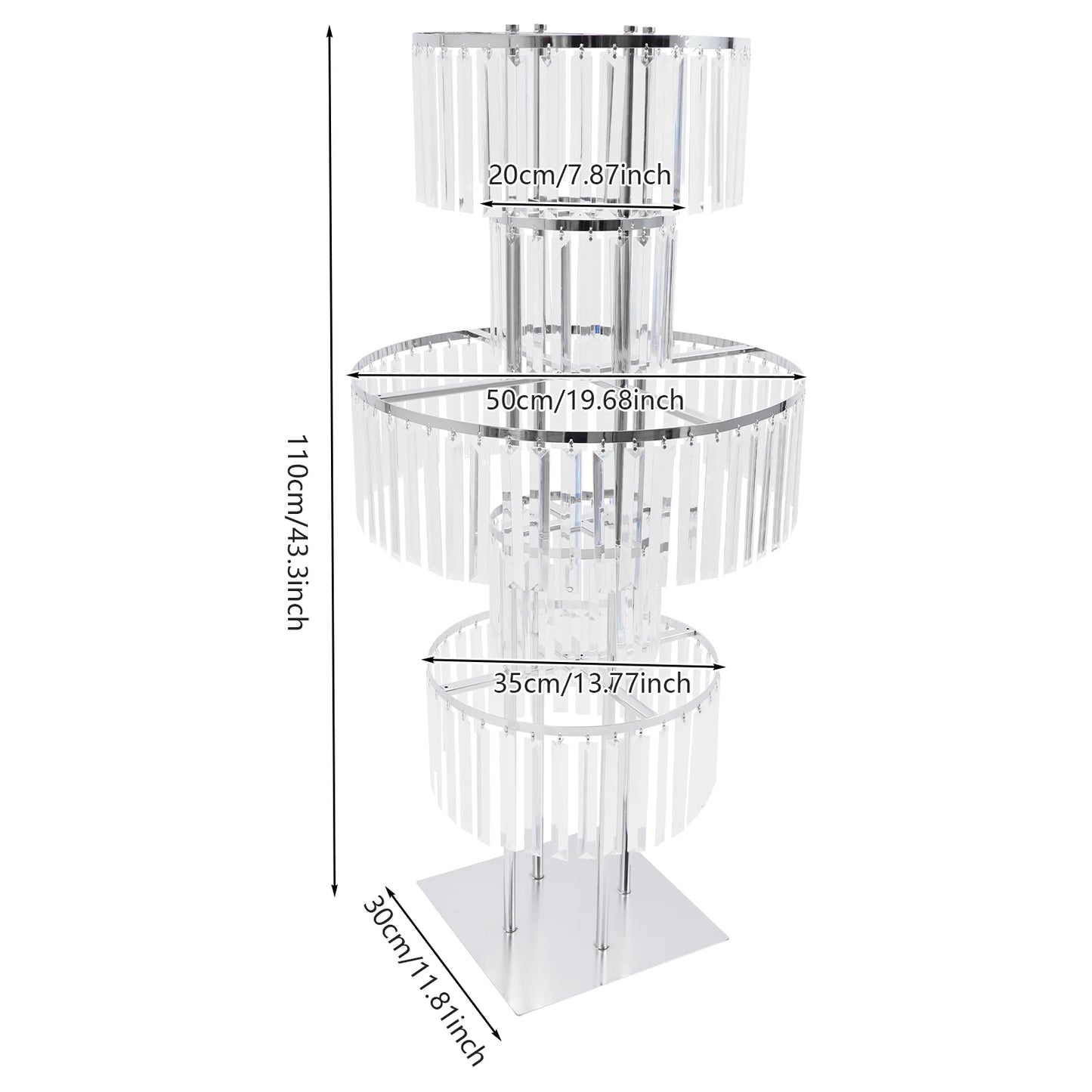Five Tier Wedding Centerpiece Stand With Acrylic Flower Vase Display For Elegant Floral Arrangements-A
