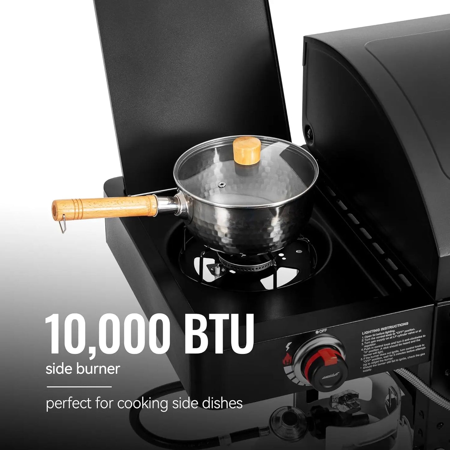 ZH3005Y SC Dual Fuel Grill Charcoal And Gas With Offset Smoker And Side Burner System-A