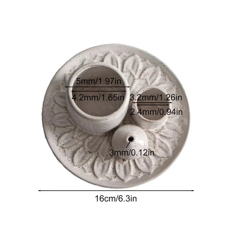 4 in 1 Ceramic Incense Burner Palo Santo Holder Stand