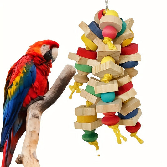 [Fun Parrot Chew Toys] Colorful Parrot Chew Toys - Cage Hanging Blocks, Fun Climbing & Play Swings, Ideal Gift for Bird Lovers, Random Colors, Suitable for Most Birds