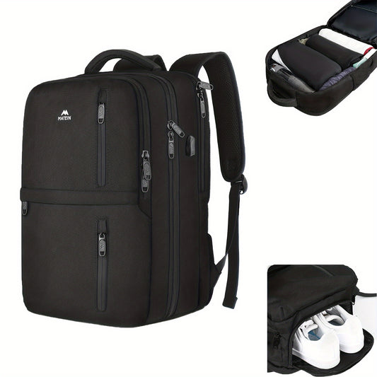 Flight Approved Premium Travel Carry On Backpack With USB Port And Lockable Laptop Compartment
