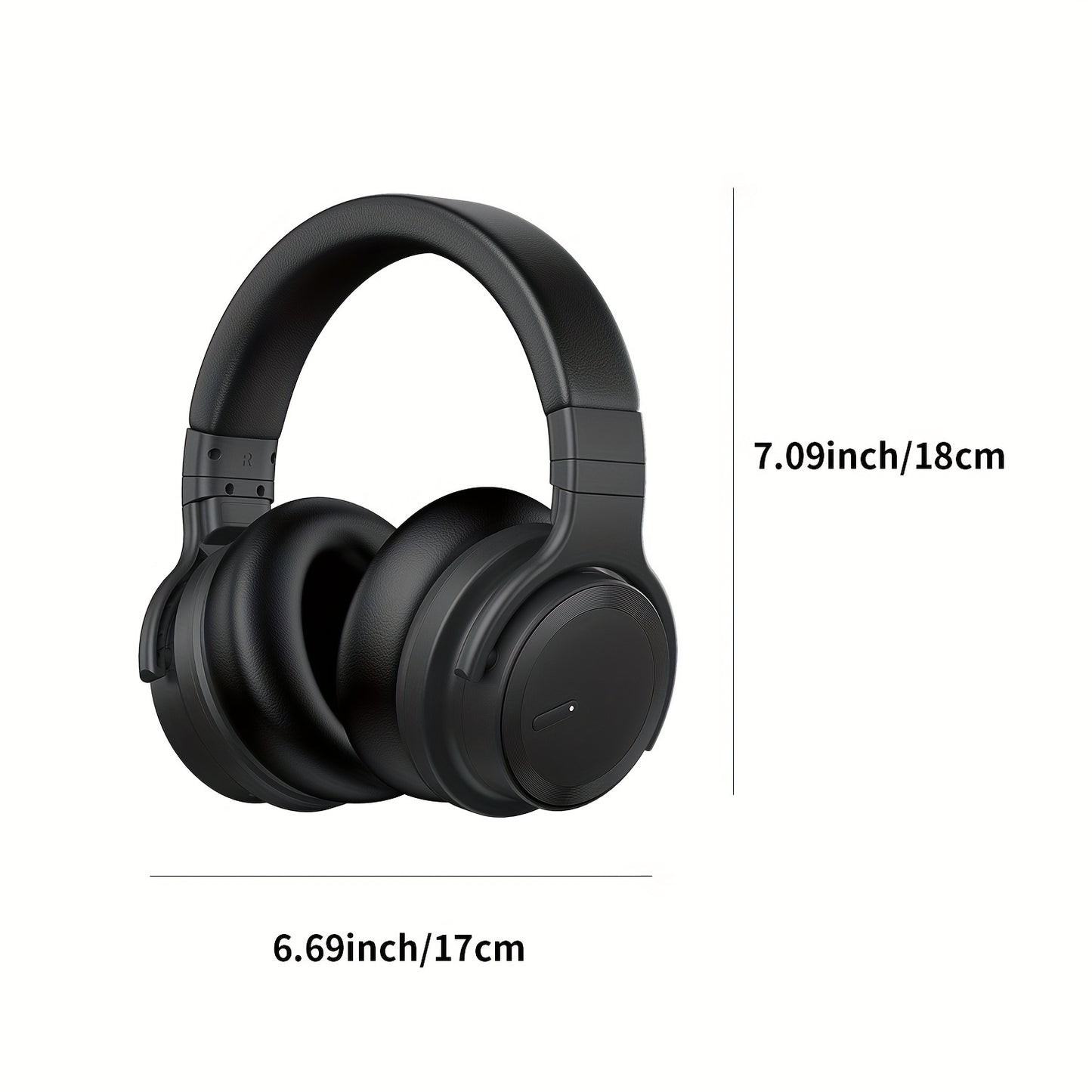 Active Noise Cancelling Headphones Wireless Headphones with Rich Bass, Clear Calls, 30 Hours Playtime, Comfort Fit, Black