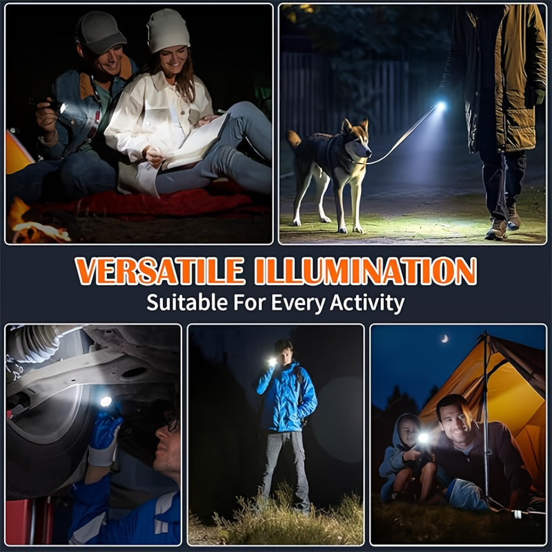 YOOMUE 2 Pack High Lumen Aluminum Flashlights With Zoomable Beam And Rechargeable 1200mAh Batteries