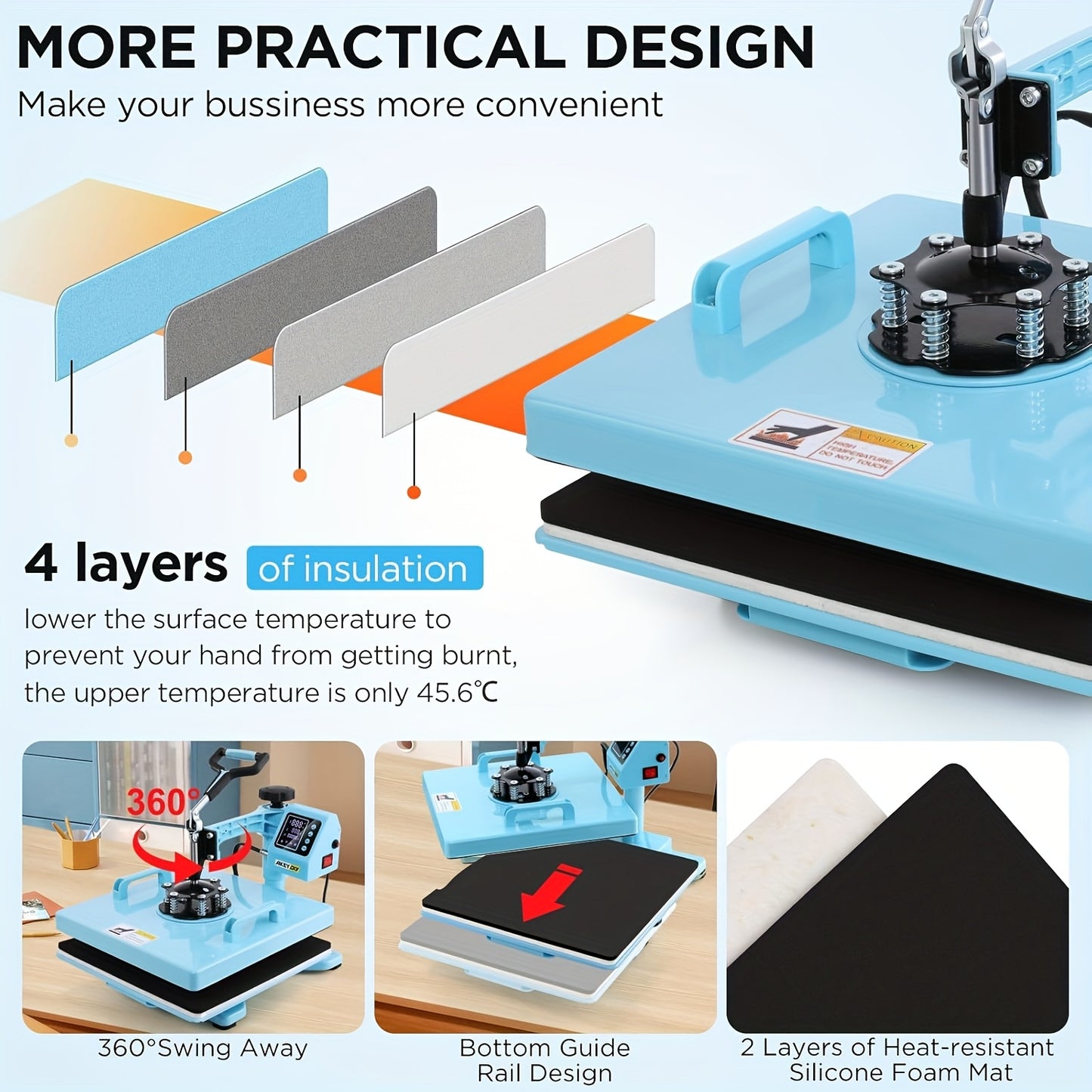 15"x15"/15"x12" 8-in-1/ 5-in-1 Heat Press Machine for T-Shirts, Bags, Pillows, Hats, Caps, Tumblers - 12"x10" T-Shirt Machine Can Only Press T Shirts, Pillows And Bags - HOMDOX Professional Sublimation Combo with Swing Away D