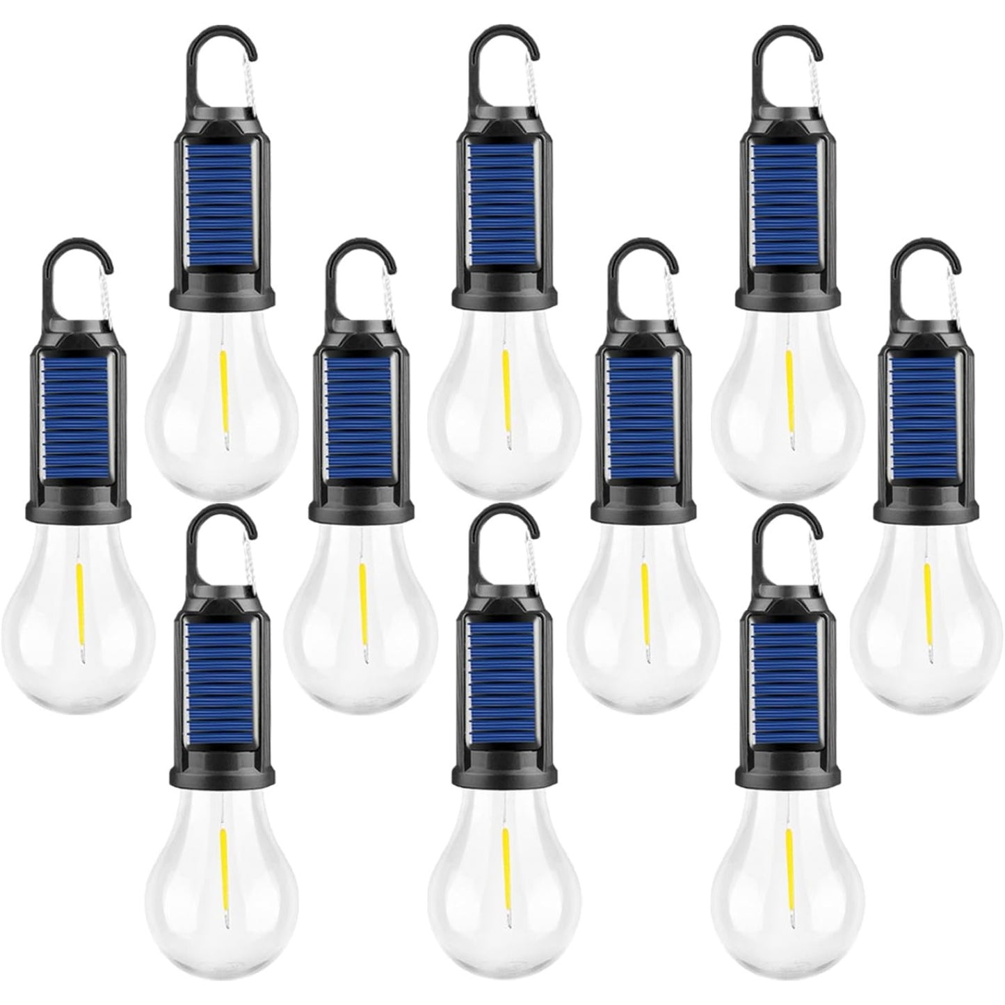 JAHYELEC 10 Pack Solar LED Camping Lanterns USB C Charging