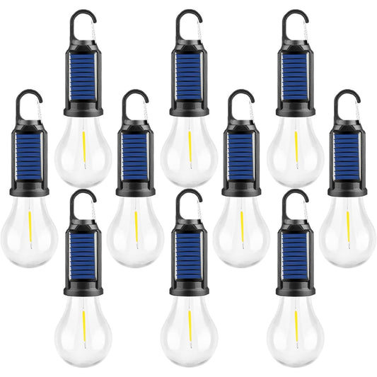 JAHYELEC 10 Pack Solar LED Camping Lanterns USB C Charging