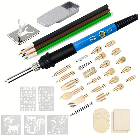 Chanseon Pyrography Kit 42pcs Wood Burning Tool Set Adjustable Temperature