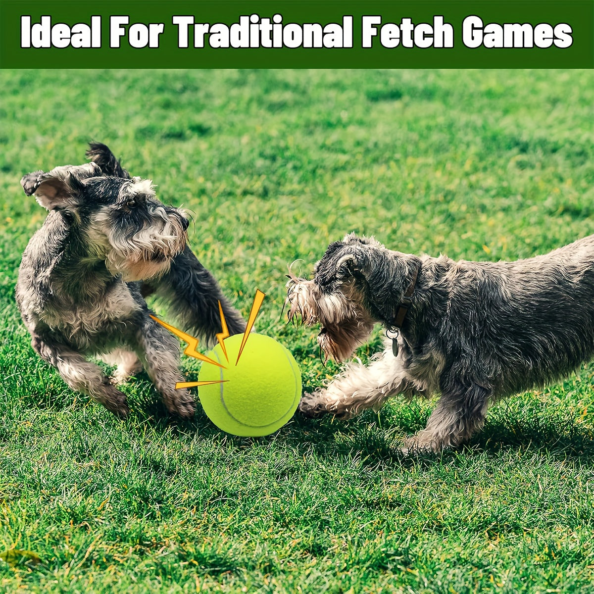 2/4/6pcs Oversized Tennis Ball Dog Toy with Natural Rubber Squeaker - Heavy-Duty Loud Squeaky Ball for Fetch, Training, Tug-of-War & Dental Suitable for Breed Sizes (4-inch)