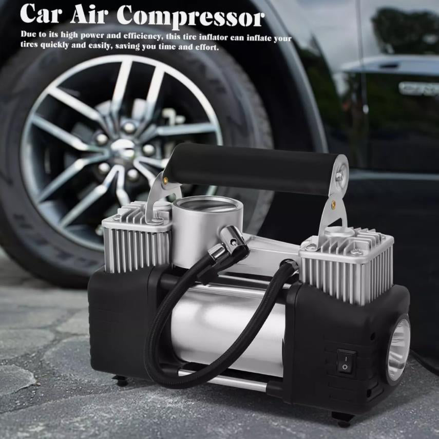 Portable 12V Tire Inflator Air Compressor Up To 150 PSI For Cars And Motorcycles With Inflation 75 Liters Per Minute-A