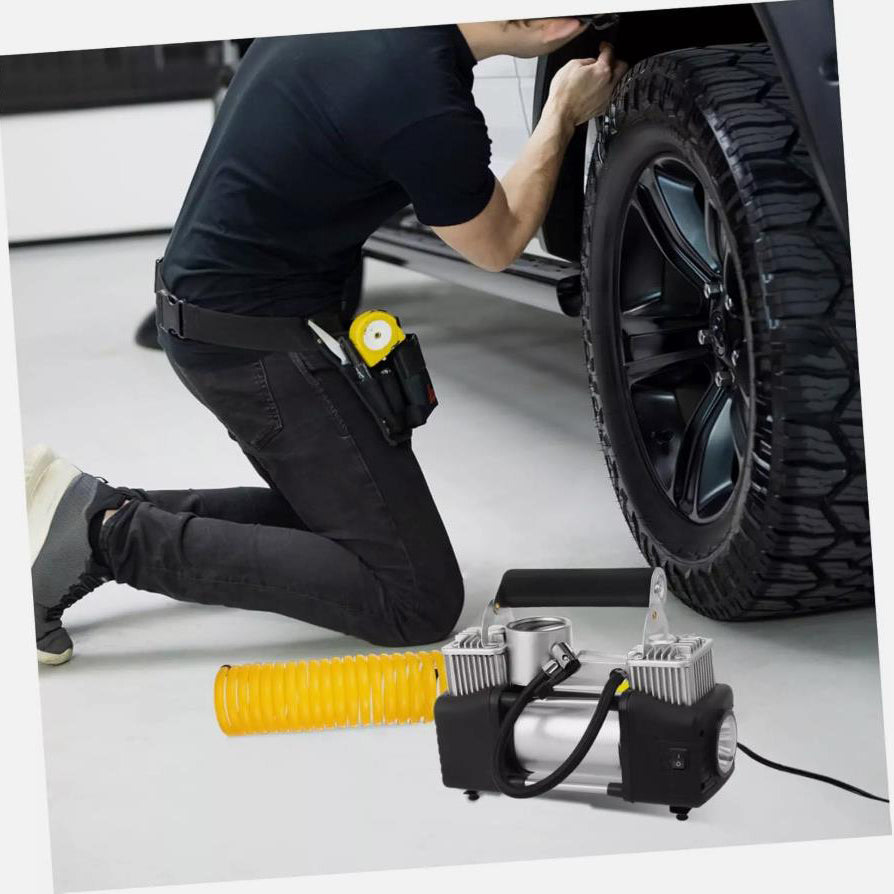 Portable 12V Tire Inflator Air Compressor Up To 150 PSI For Cars And Motorcycles With Inflation 75 Liters Per Minute-A