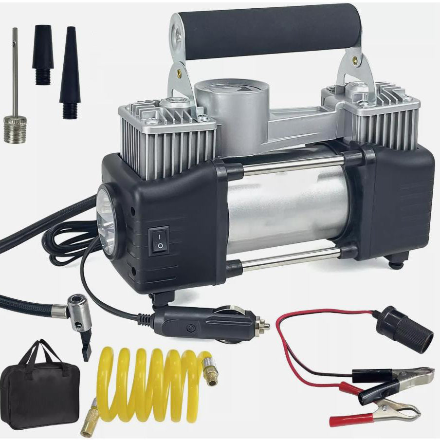 Portable 12V Tire Inflator Air Compressor Up To 150 PSI For Cars And Motorcycles With Inflation 75 Liters Per Minute-A
