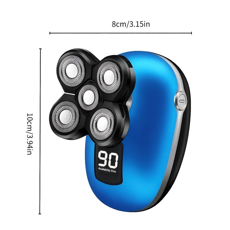 CGECGE 5 In 1 Men's Electric Shaver And Full Head Grooming System USB Charging IPX6 Waterproof Wet Dry