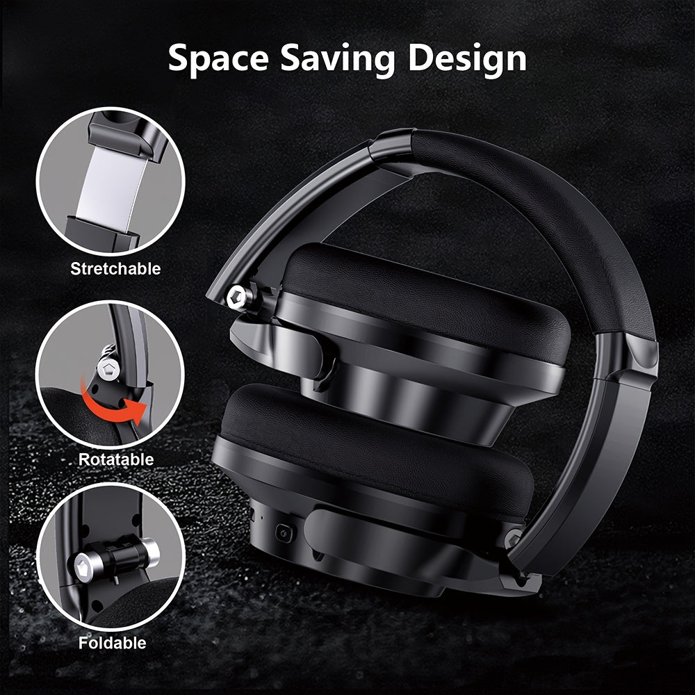 Heavy Bass Wireless Earbuds with Microphone - 70-Hour Playback, Wireless Stereo Sound, Foldable Low-Profile Earphones Suitable for Home, Office, Phone, PC, Tablet - Compatible for Phones/Tablets (No Adapter Included)