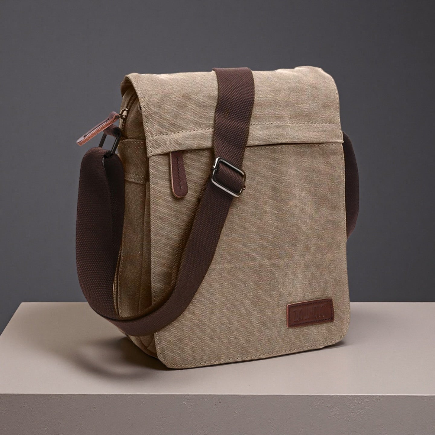 Men's Stylish Portable Outdoor Laptop Bag Crossbody Canvas Briefcase for Travel and Work