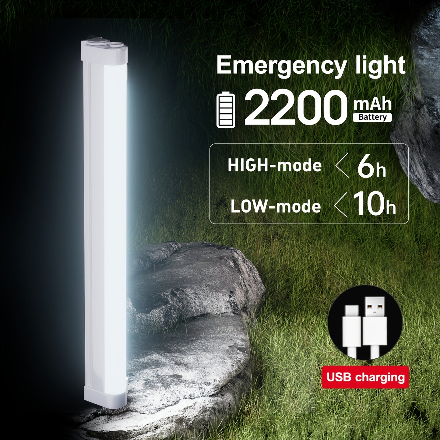 6-Pack 2025 Rechargeable Emergency Lamps | Long-lasting with USB Charging, Magnetic & Hook Features, Ideal for Automotive Repair, Garage Lighting, Inspection & Maintenance, Portable Illumination, Warning Flash, Camping, Night