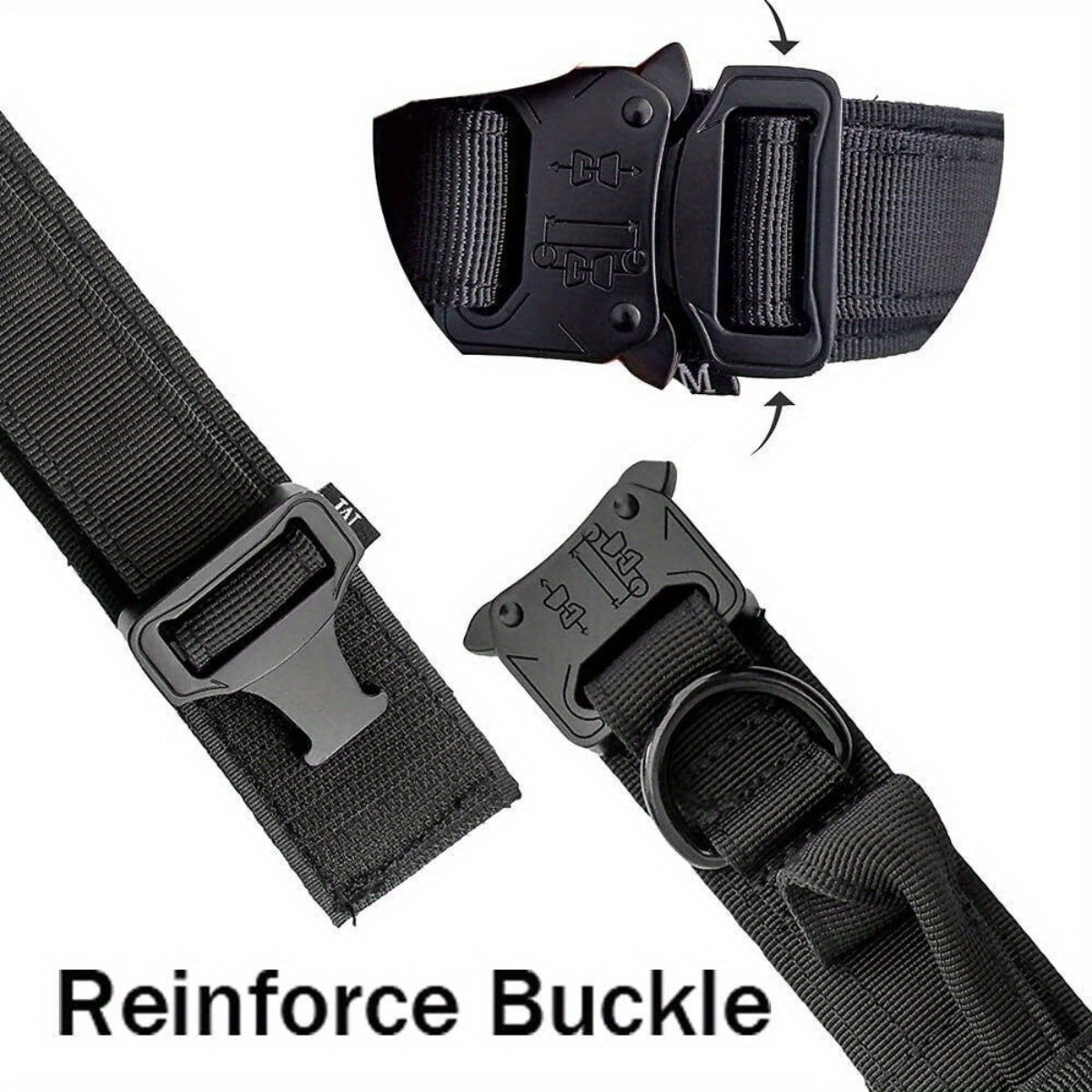 2pcs Heavy Duty Tactical Dog Collar with Handle & Metal Buckle - 1.5" Wide Nylon -Grade Obedience Training Collar for Large/Medium Dogs (German Shepherd,, Labrador) - Adjustable, Padded, Outdoor, Camping, Hunting Gear