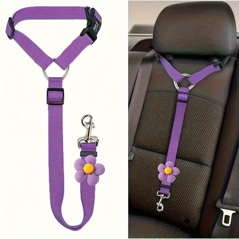 3pcs Dog Belt and Car Headrest Universal Belt | Essential for Pet Travel, Adjustable Towing Rope, Pet Supplies, Hand Wash Only