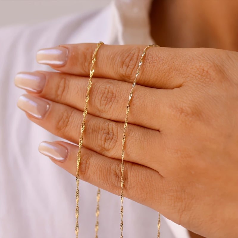 1pc Vintage Elegant 18K Golden Plated 925 Sterling Silver Necklace, Synthetic August Birthstone, 1mm/1.5mm/2mm, Ideal for Daily Wear & Special Occasions, Valentine'S Day Gift with Beautiful Gift Box