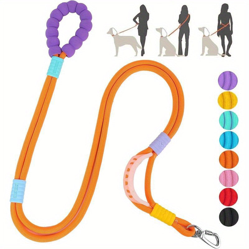 5-Foot Heavy Duty Dog Training Leash with Double Handles & Padded Design - Adjustable Cross-Belt Harness System, Safety Metal Clip, Durable & Comfortable for Small/Medium/Large Dogs - Ideal for Obedience, Tracking, Agility