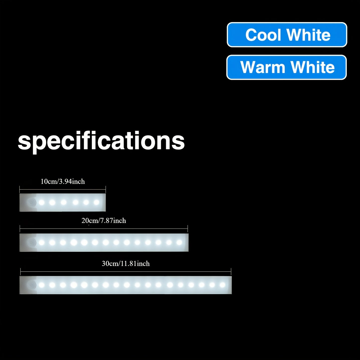 5pcs LED Cabinet Lights Rechargeable Indoor Motion Sensor Lights for Pantry, Closet, Kitchen, Bathroom Battery-Powered Magnetic Cabinet Lighting with USB Charging, Under Cabinet Lighting