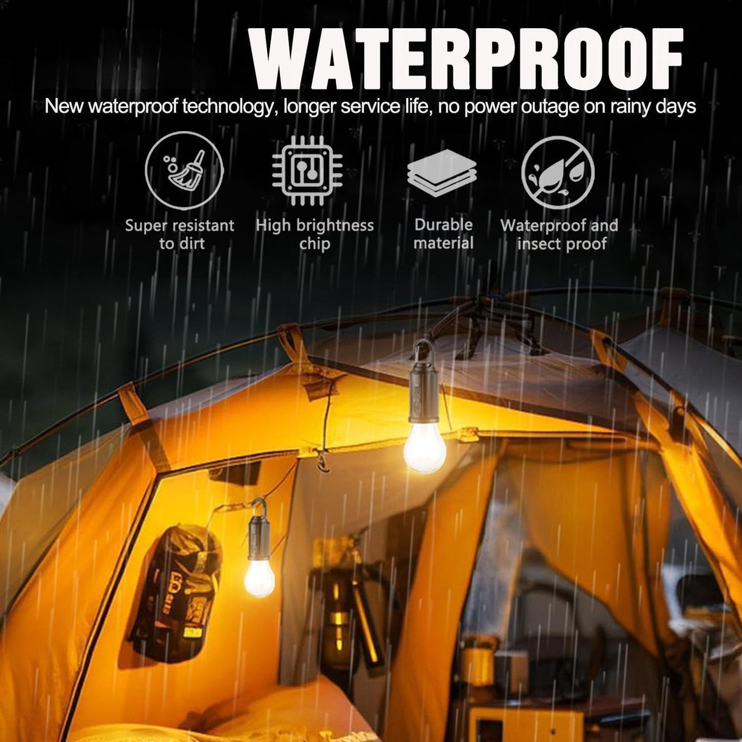 JAHYELEC 10 Pack Solar LED Camping Lanterns USB C Charging