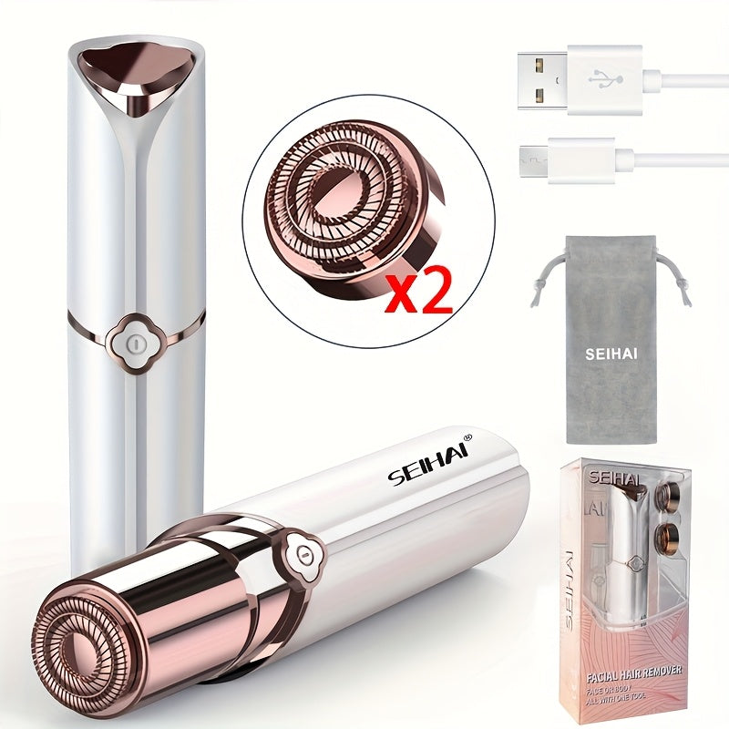 Rechargeable Ladies Electric Shaver And Body Trimmer USB Charging Portable For Face Legs Arms With Replaceable Head
