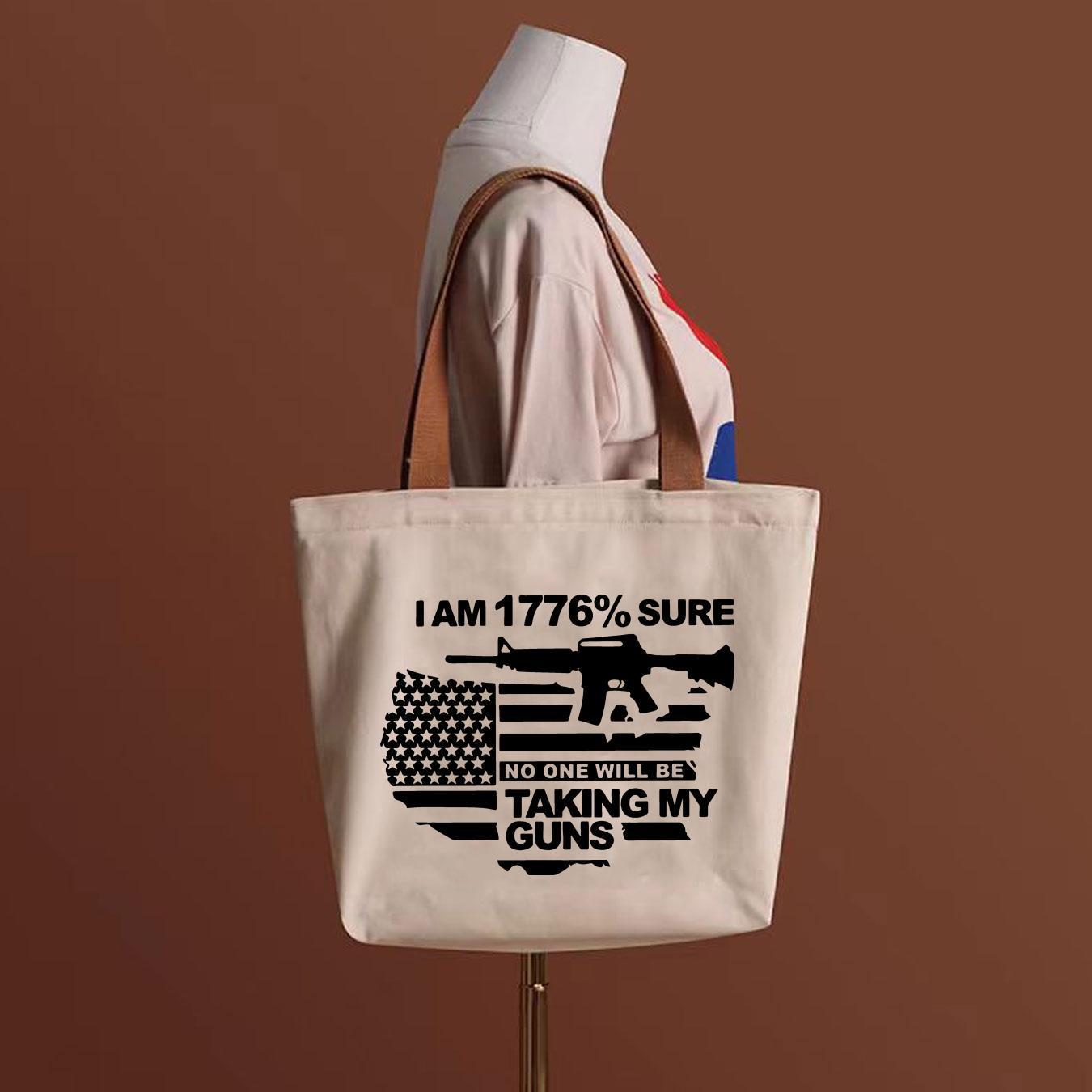 4pcs Patriotic Iron-On Transfer Patches - "I AM SURE NO ONE WILL BE TAKING MY GUNS" Design with American Flag & Rifle Silhouette - Durable, Easy to Apply Decals for DIY Clothing, Bags & Accessories