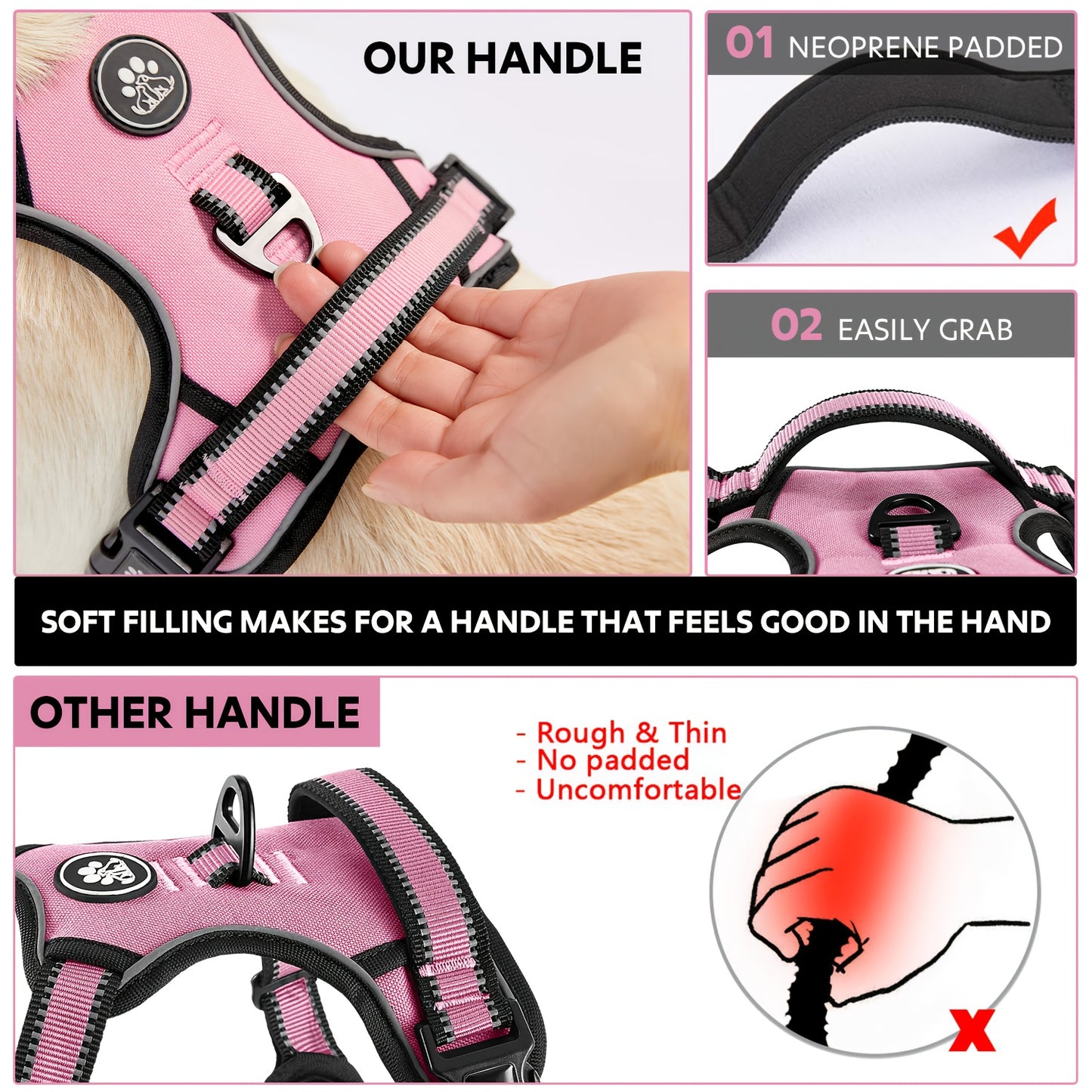 FURRYFECTION Reflective No Pull Harness With Leash Kit