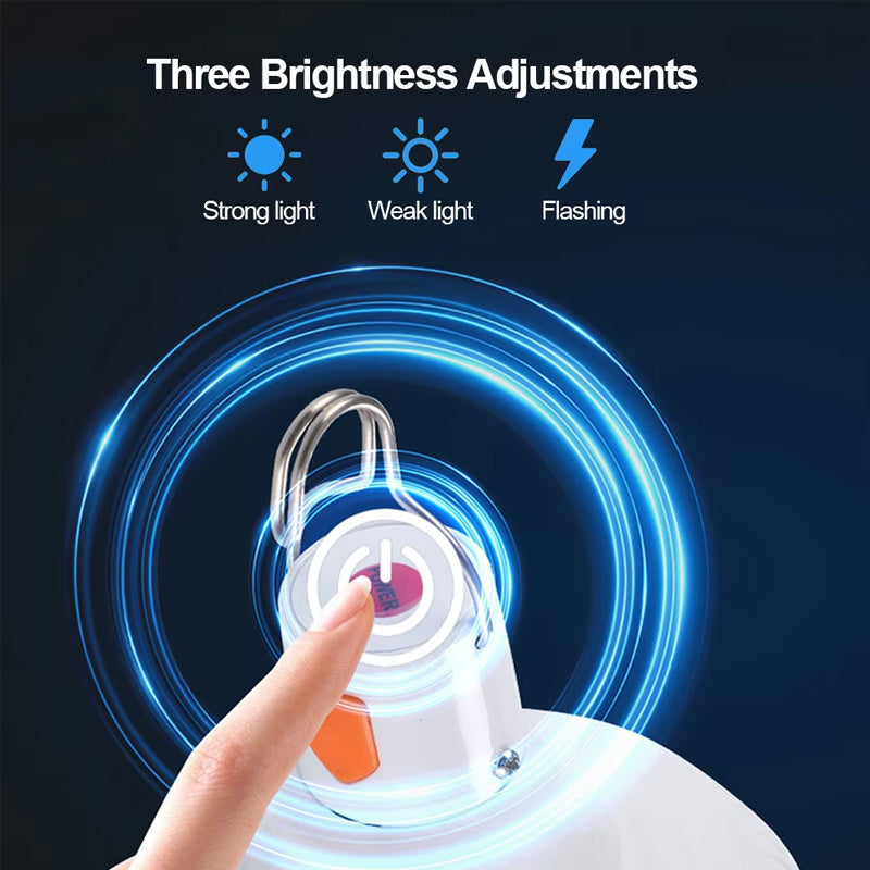 4pcs USB Rechargeable LED Camping Lanterns - Portable Emergency Bulb Lamps with 3 Brightness Modes, High-Power Tent Lights for Outdoor, Camping, and Emergency Use, White, Camping Lights, Tent Illumination, Sleek Design, Durab