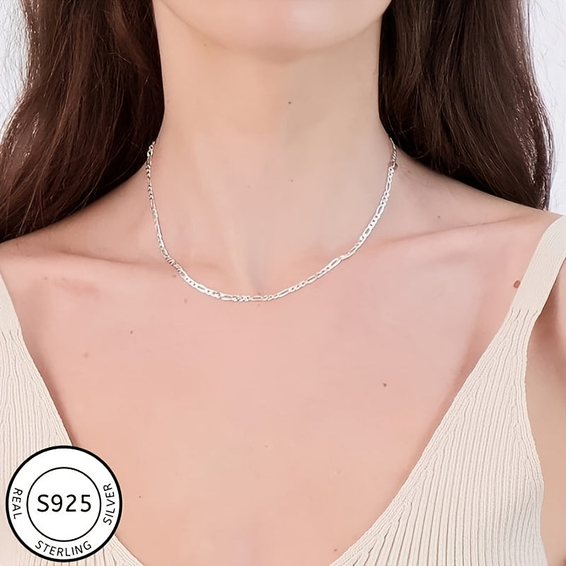 925 Sterling Silver Figaro Chain Necklace - 2.0mm Simple Necklace For Men And Women, Perfect For Christmas/New Year/Valentine'S Day