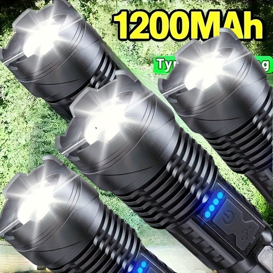4 Pack USB Rechargeable Handheld LED Flashlights With COB