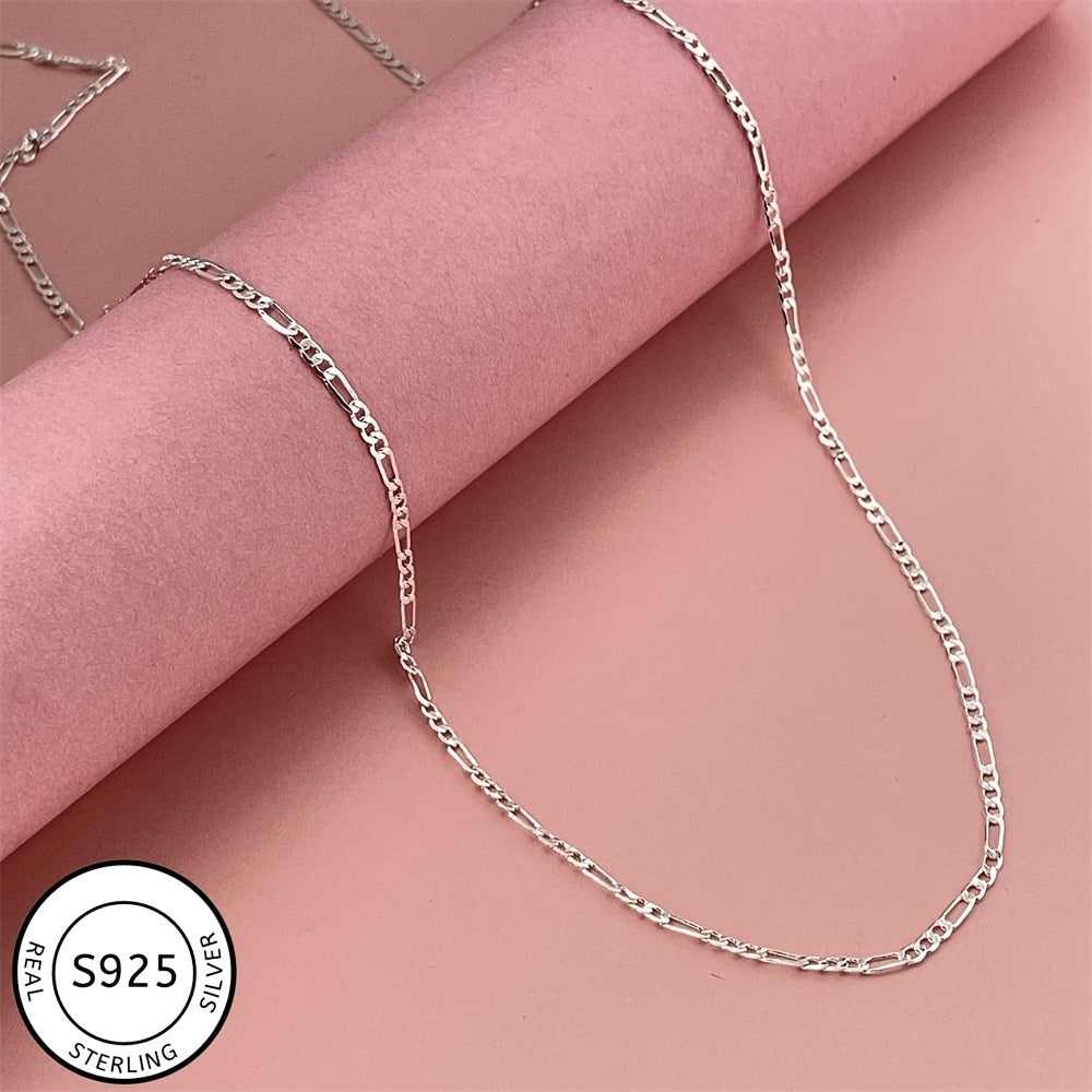 925 Sterling Silver Figaro Chain Necklace - 2.0mm Simple Necklace For Men And Women, Perfect For Christmas/New Year/Valentine'S Day