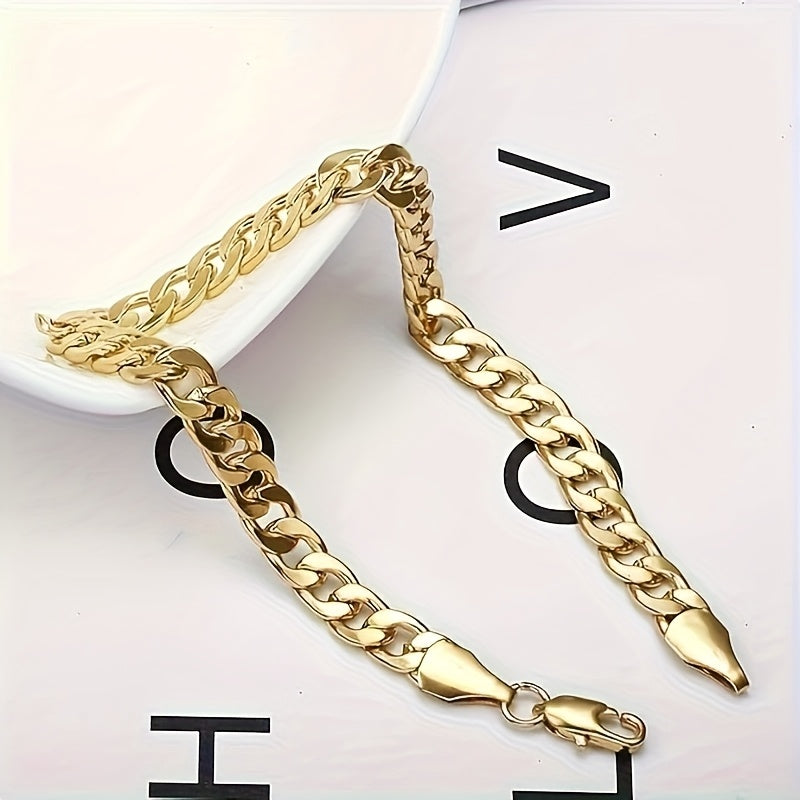 925 Sterling Silvery, Jewelry- 6mm Wide- Cuban Chain Necklace+ Bracelet Set- Fashion Jewelry for Men and Women- Classic Chain- Daily Wear- Party Wear- Independence Day Gift- Graduation Gift- Birthday Gift