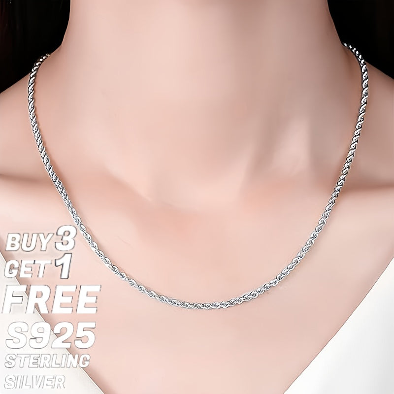 Hot Seller! Affordable 3mm Twisted Chain Necklace, Suitable For Both Teenager And Teenager. Perfect For Girlfriends, Mothers, Daughters. Suitable For Anniversaries, Birthdays And Special Occasions. The Perfect Gift For Boyfri